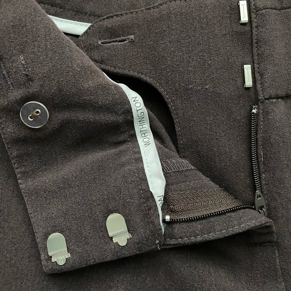 Worthington Curvy Fit Straight Leg Espresso / Brown Ladies Dress Pants Size 4 - Picture 4 of 7